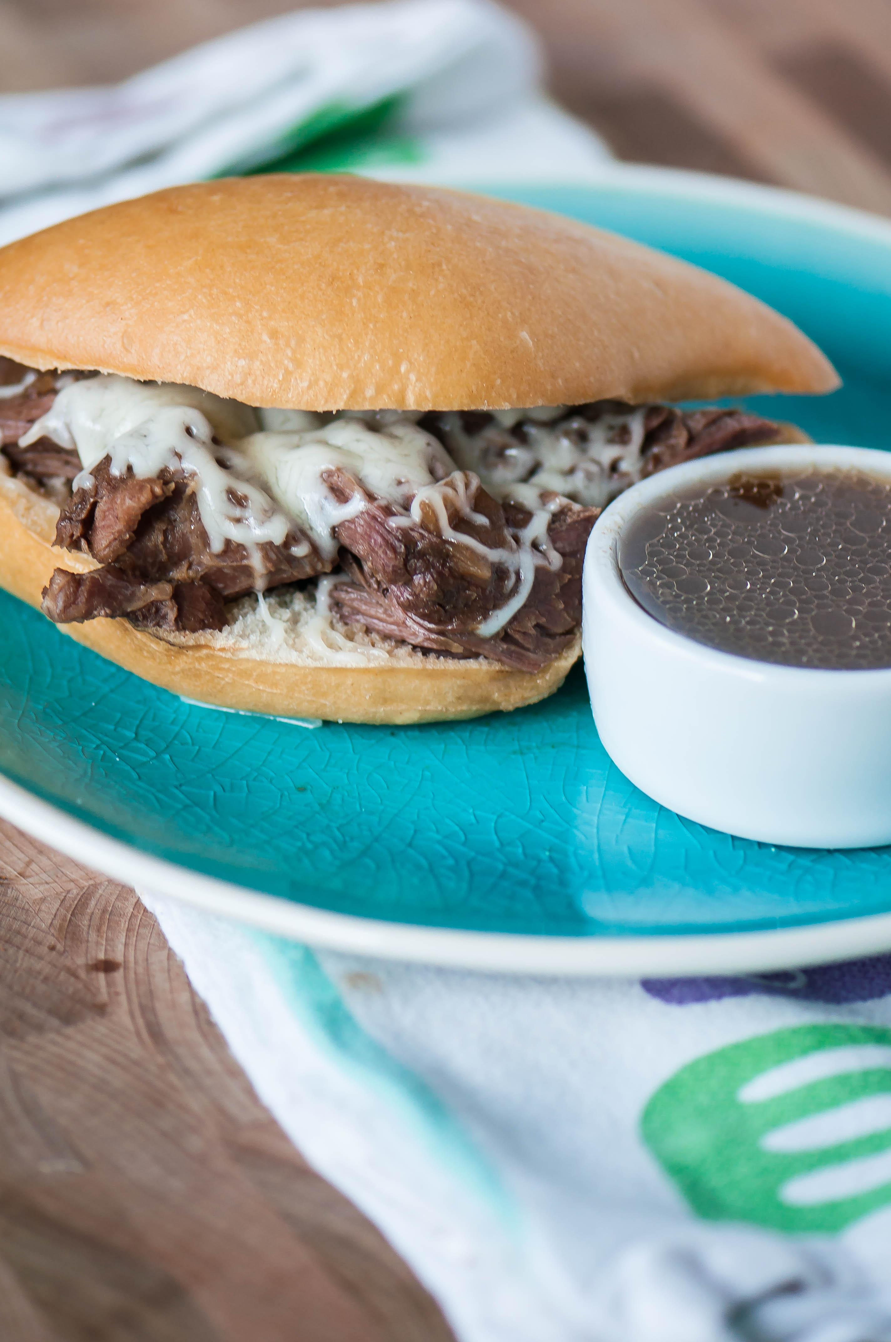 Slow Cooker Shredded French Dips