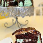 Rich cholate cake and refreshing mint frosting combine to make the most outrageous Chocolate Cake with Mint Chocolate Chip Frosting.
