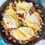 This Meat Lovers Skillet is a rich, hearty way to start your day. A great option for Fathers day breakfast or brunch.
