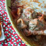 This Christmas Tortellini is a delicious option for Christmas Eve or Christmas Day. The vibrant red and green of the sauces makes it extra festive.