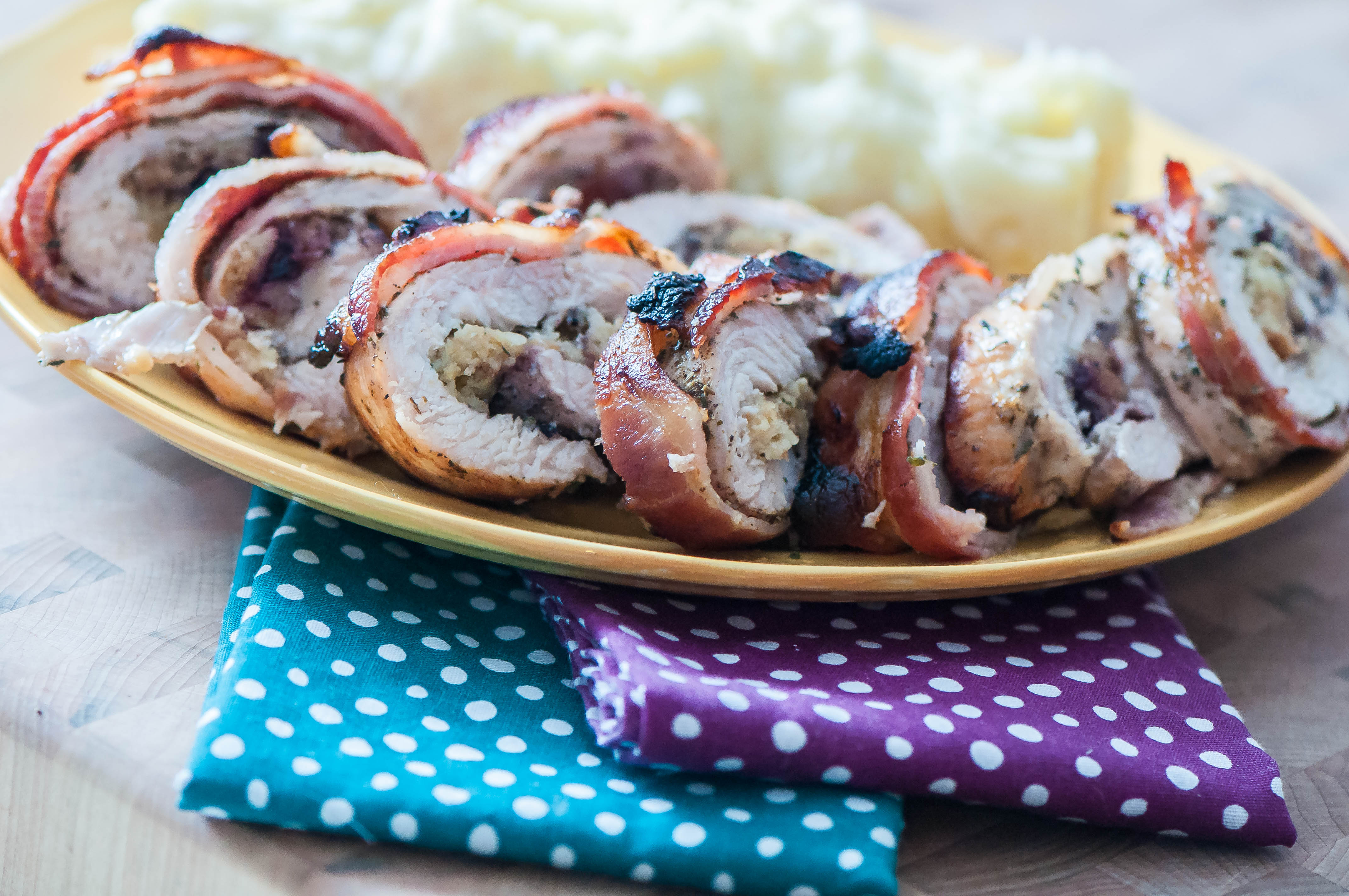 Bacon Wrapped Thanksgiving Pinwheels