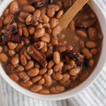 If you love Chipotle’s pinto beans, look no further because now you can make them at home. Dried pinto beans cook all day in the slow cooker with bacon, onion and garlic to make these flavorful Bacon Pinto Beans. Perfect for rice bowls, nacho night or even on their own.