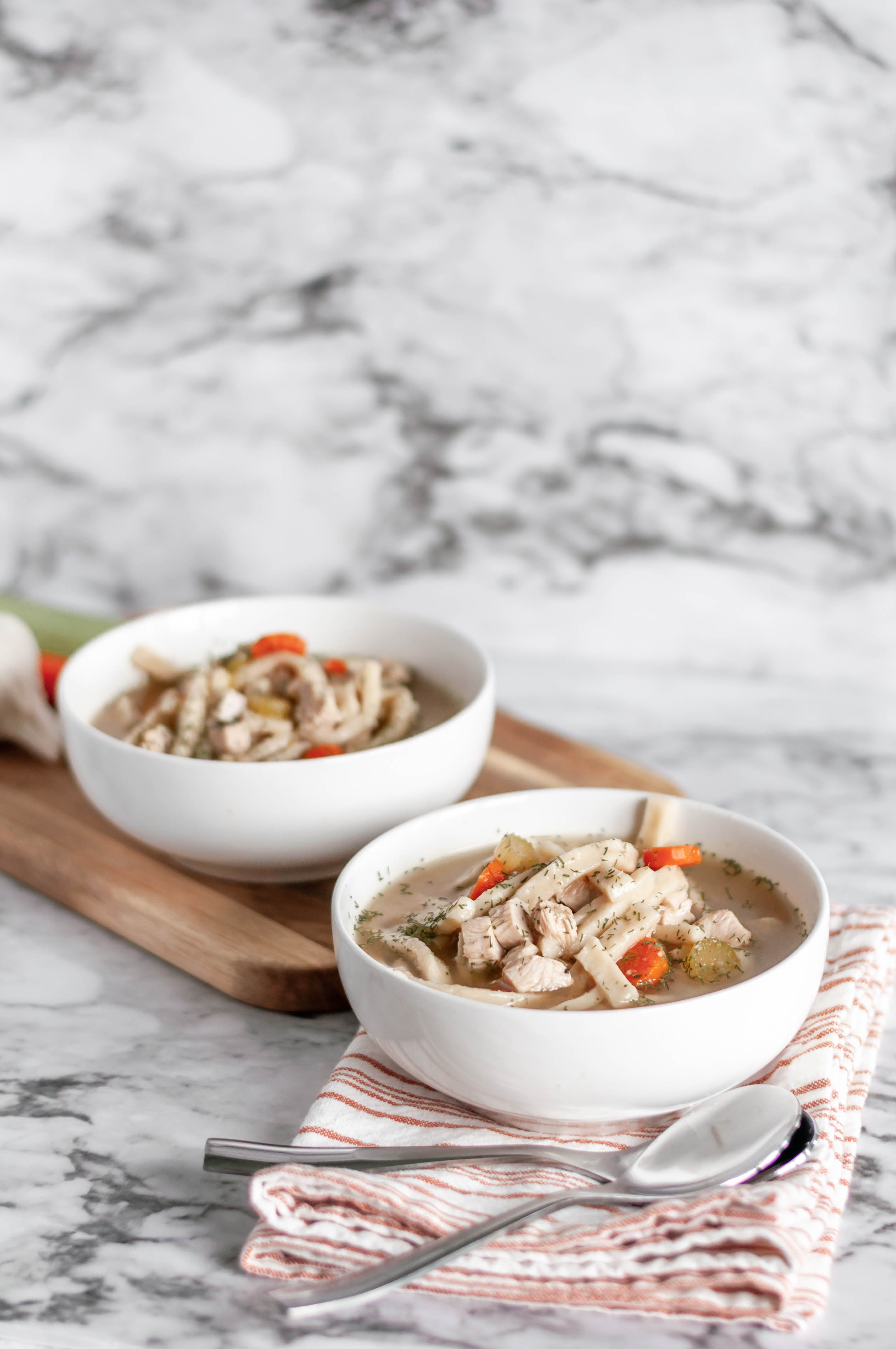 Instant Pot Turkey Noodle Soup uses your leftover turkey from Thanksgiving to make a hearty, flavorful soup in the Instant Pot.