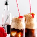 These Cherry Vanilla Coke Floats will make the sweetest dessert this Valentines day. Homemade cherry vanilla syrup, vanilla ice cream and coke.