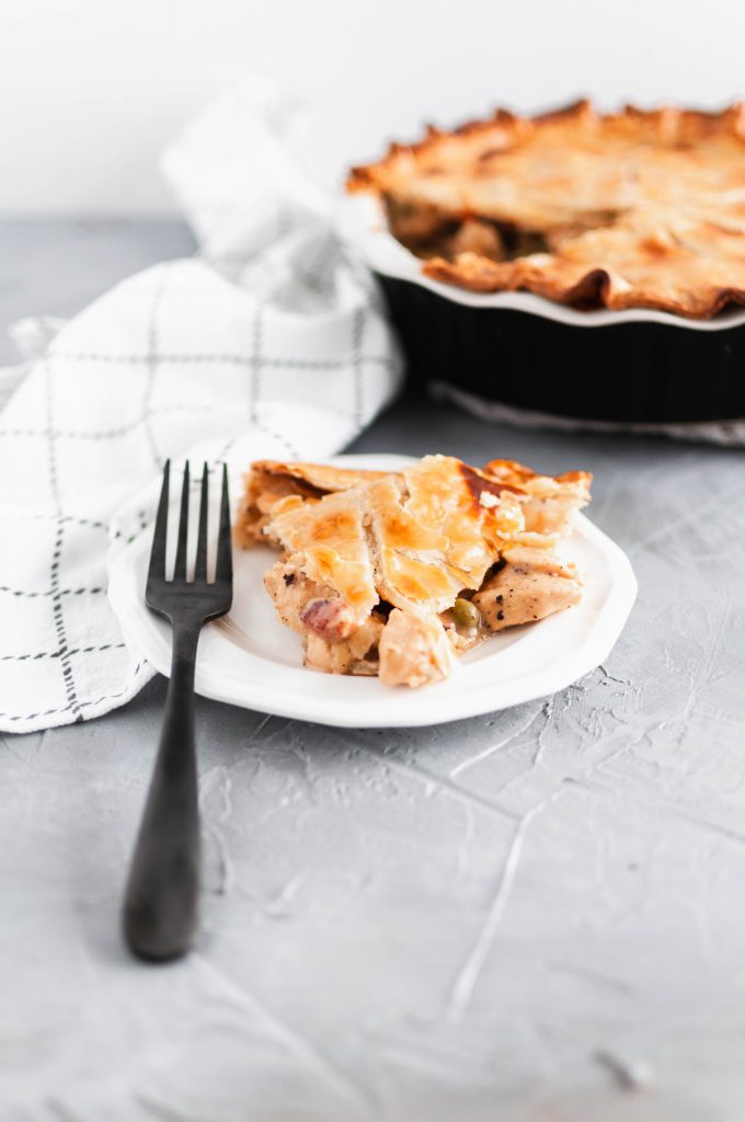 A twist on a comfort food classic, this Chicken Bacon Ranch Chicken Pot Pie will be perfect for fall. Store bought pie dough makes this doable for weeknights.