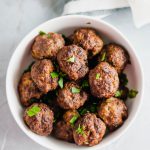 These Air Fryer Meatballs are the crispiest, juiciest meatballs ever. Super simple to make and done in minutes making a great option for weeknight meals.