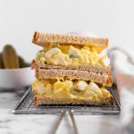 This is the Best Egg Salad around. Simple to make with pantry and refrigerator staples. Pickles replace the celery for a bright crunch.