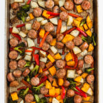 Looking for an easy weeknight meal?! This Sheet Pan Sausage and Vegetables is simple to prepare and done in less than 30 minutes.