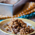 Baked Pumpkin Oatmeal with Streusel is a warm hearty way to start your morning this fall. It's filled with pumpkin, cinnamon, nutmeg and all those warm, delicious fall flavors then topped with a simple streusel.