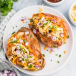 Eating healthy doesn't have to be boring. Especially with these BBQ Chicken Stuffed Sweet Potatoes around. Simple to prep and so yummy.