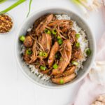 Slow Cooker Bourbon Chicken is just what your busy weeknights need. Packed full of sweet, sticky, rich flavor.